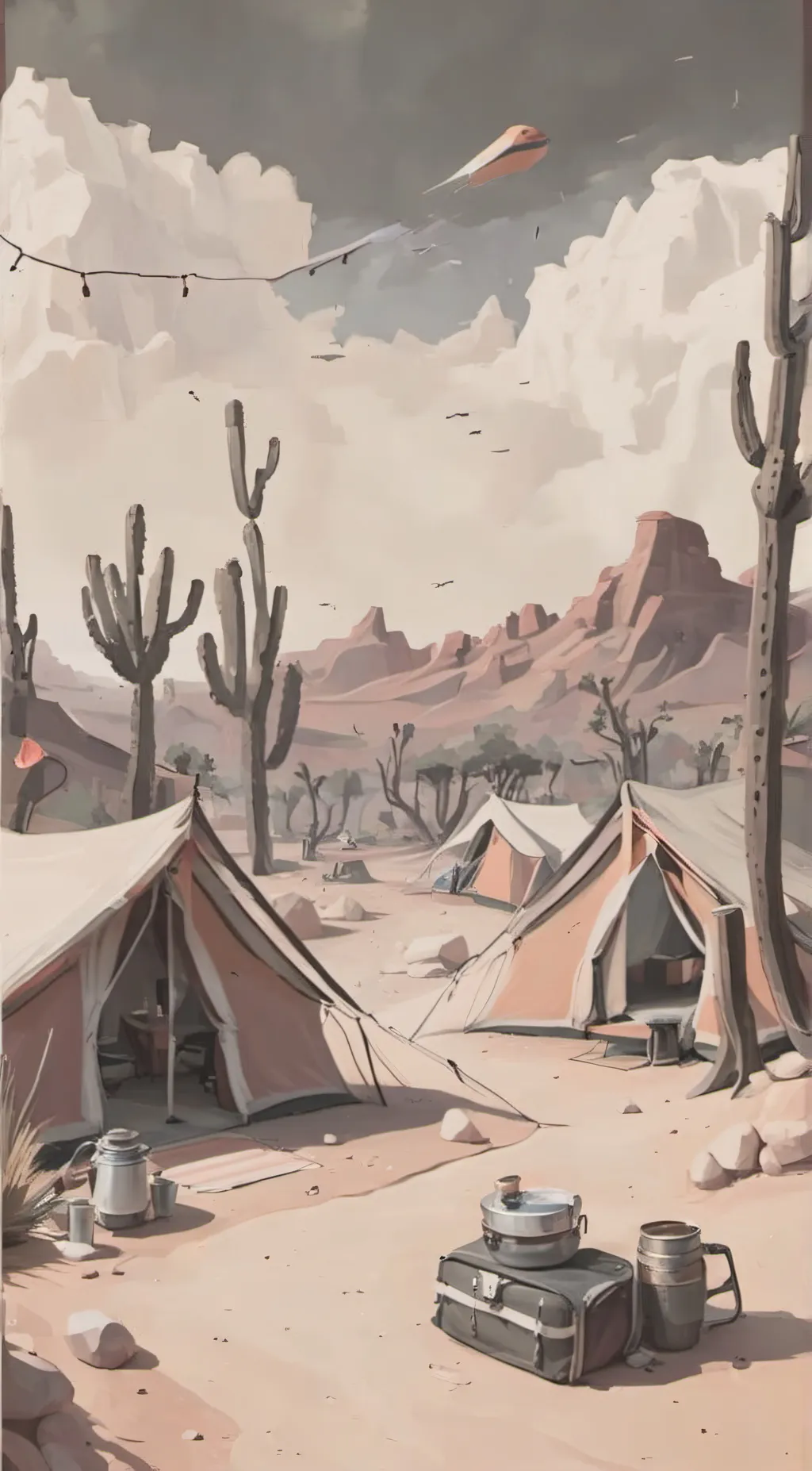 ai character: camp green lake background