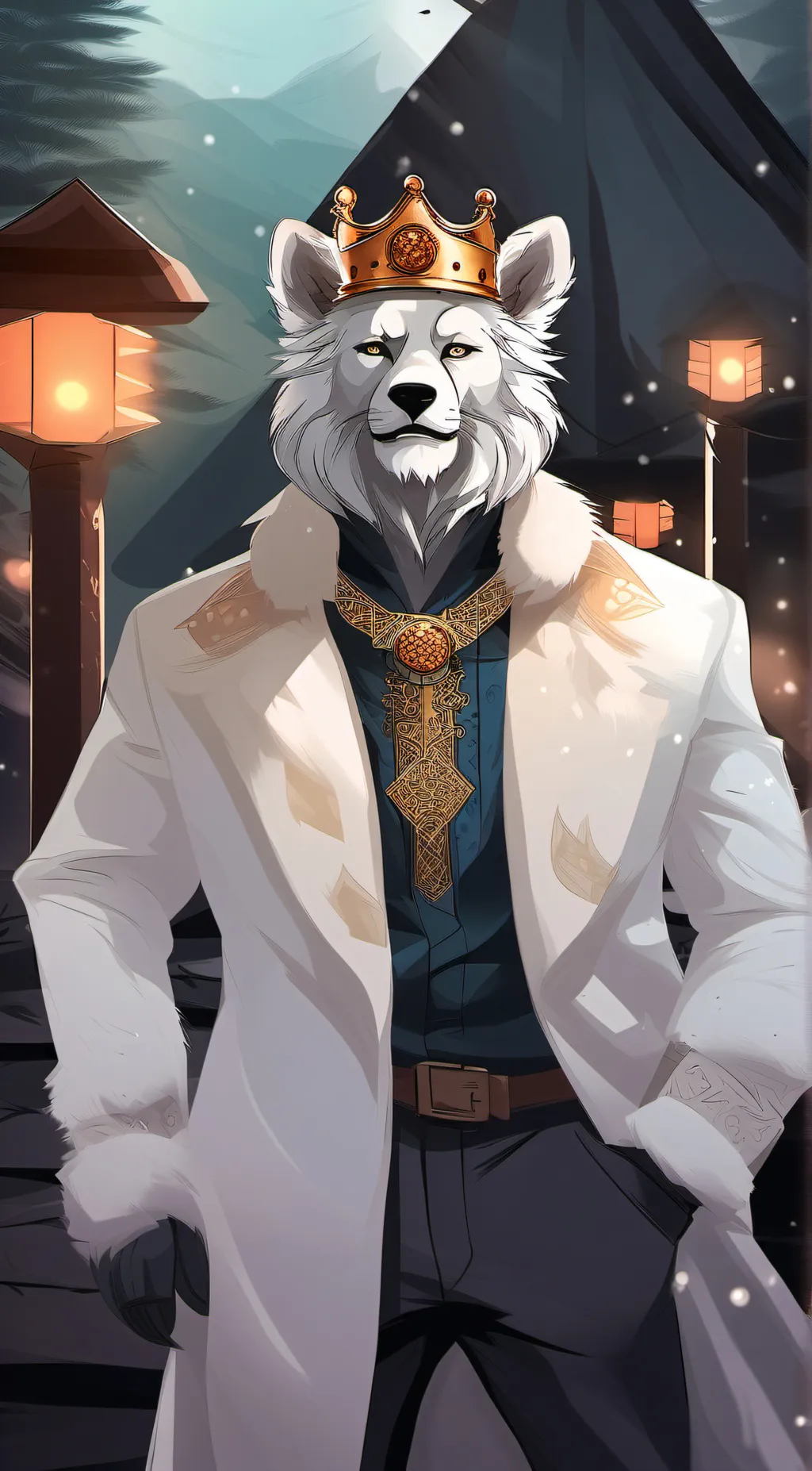 ai character: furry King background