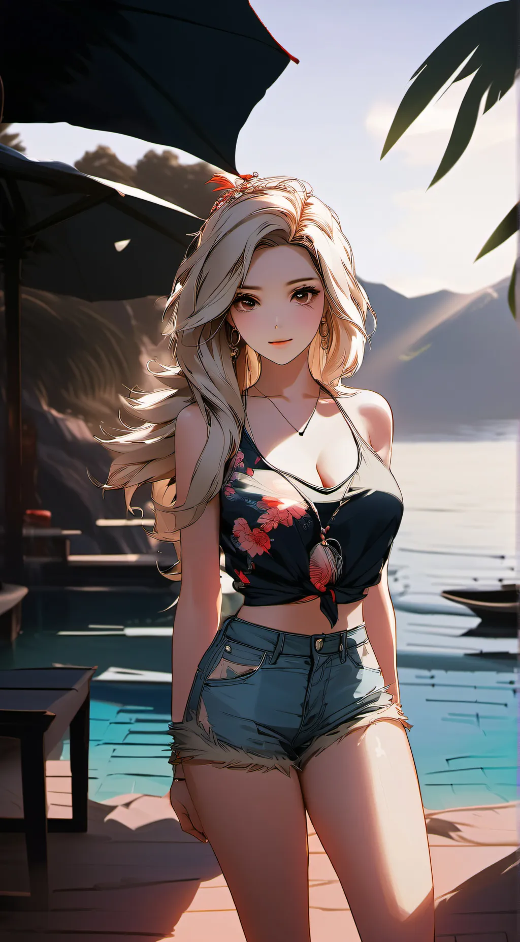 ai character: sexy girl  background