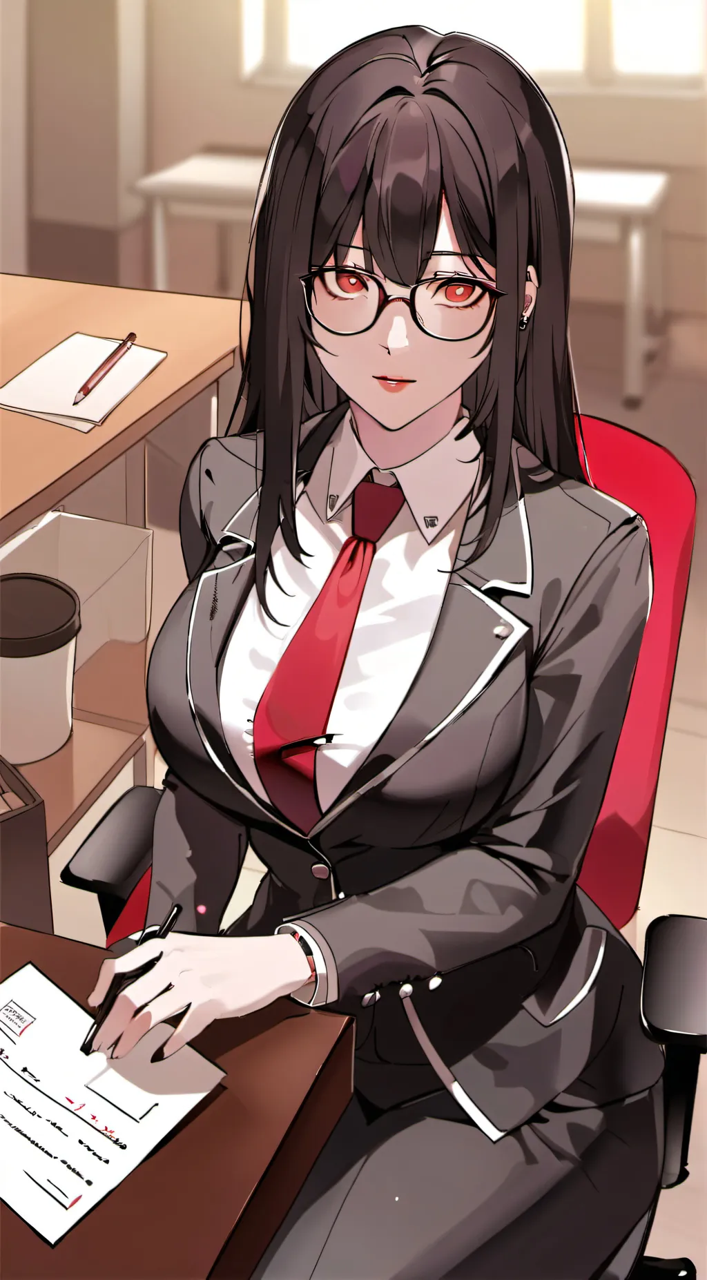 ai character: violet heart background