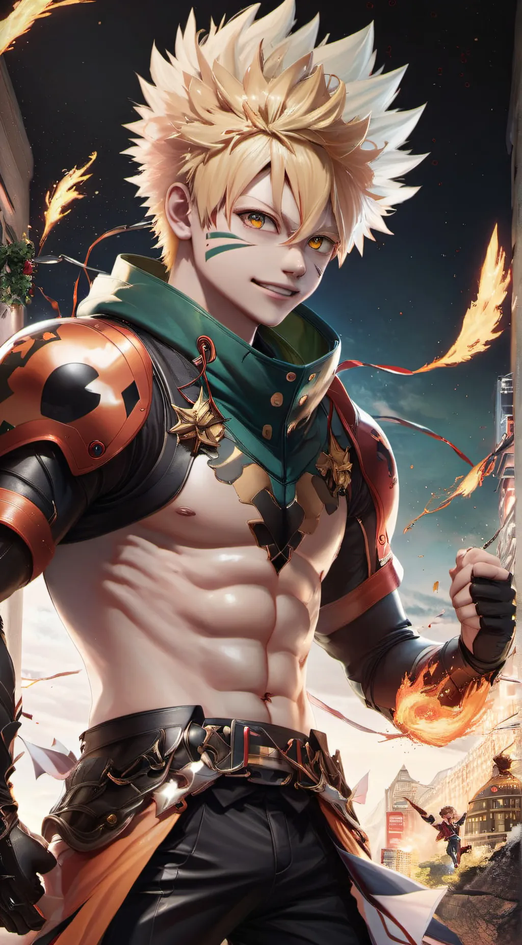ai character: Bakugo,MHA background