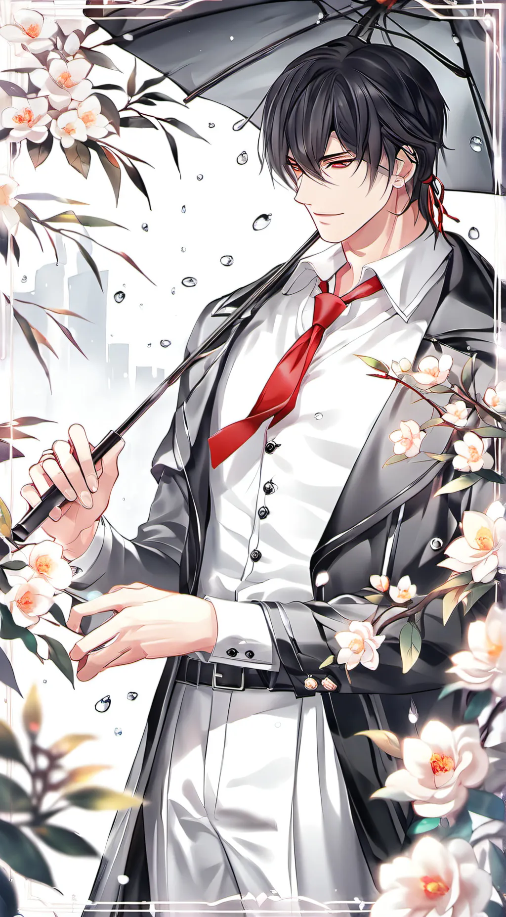 ai character: Rain background