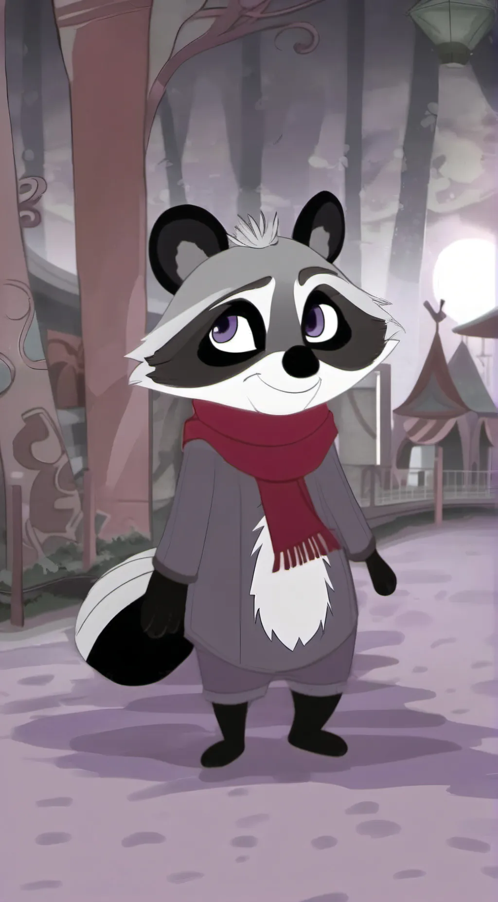 ai character: Rambley Raccoon background