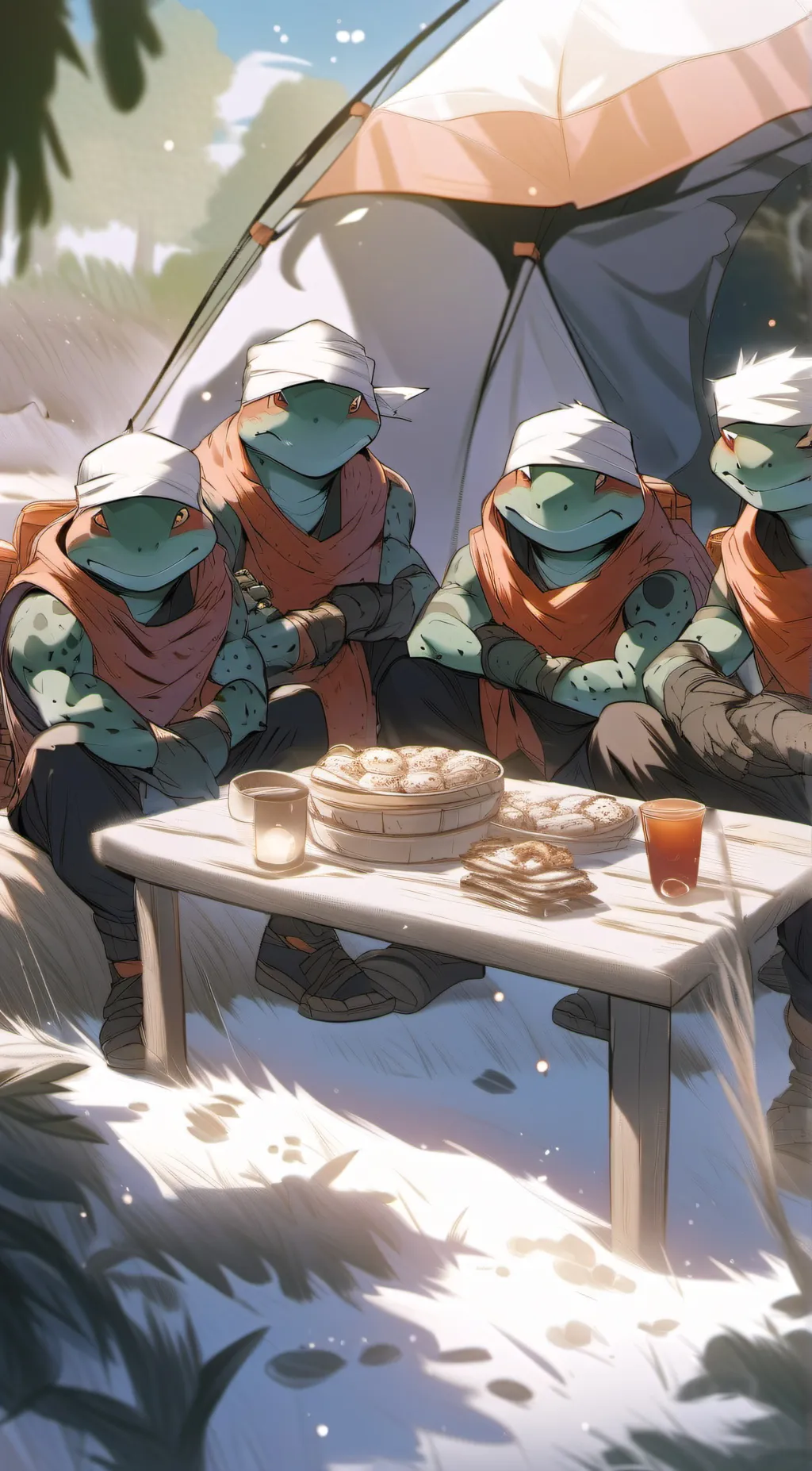 ai character: ROTTMNT CAMPIIING! background