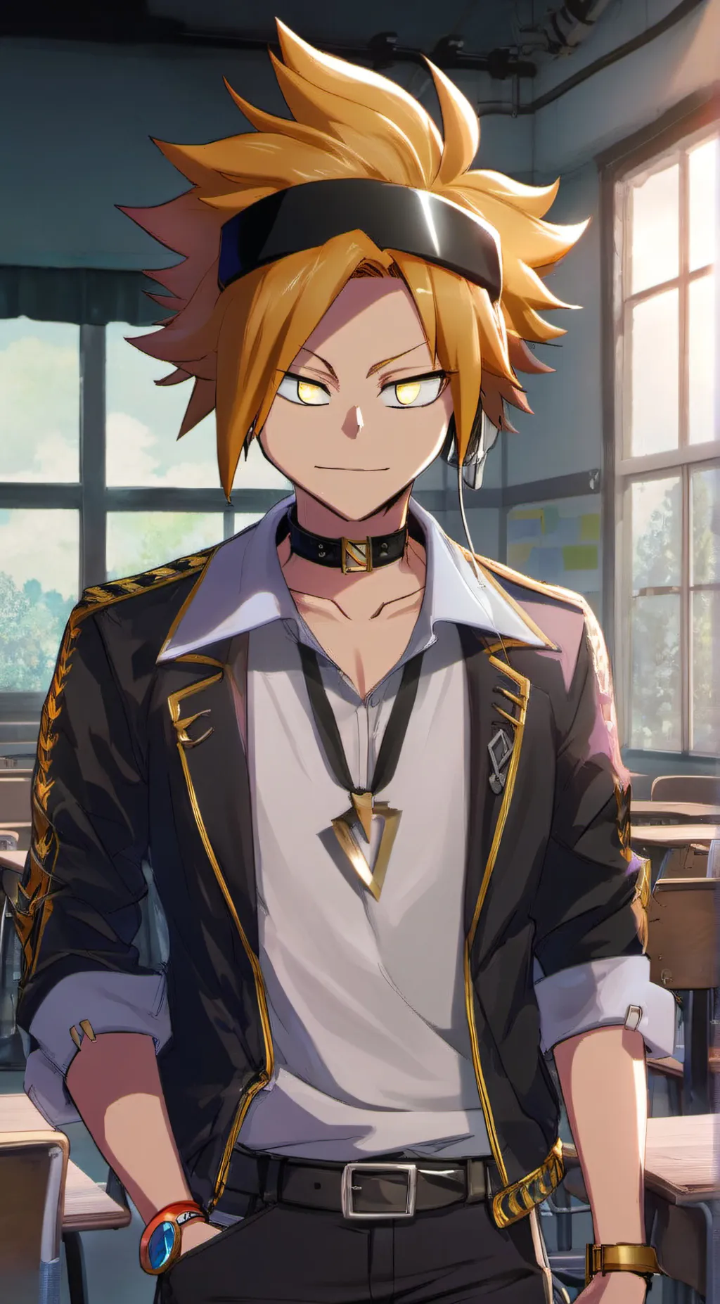 ai character: Denki Kaminari background