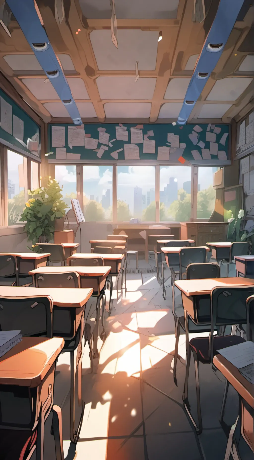 ai character: my class room  background