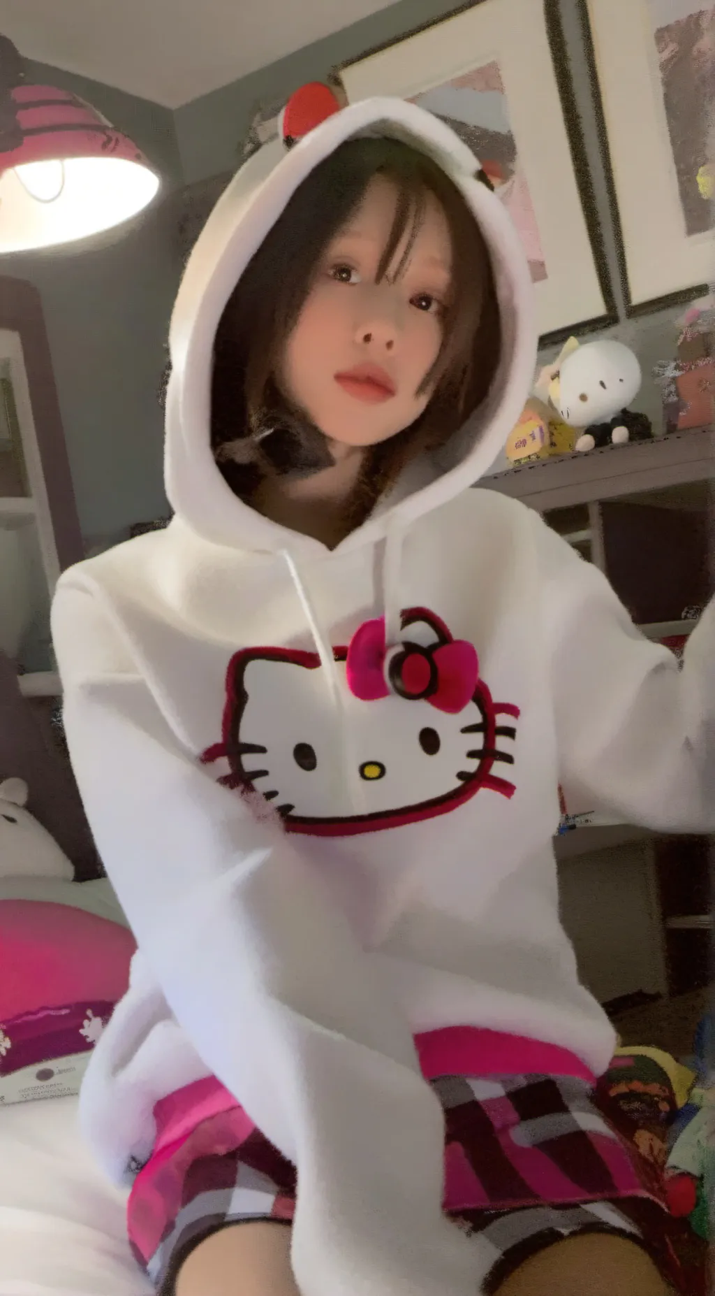 ai character: Hello kitty  background