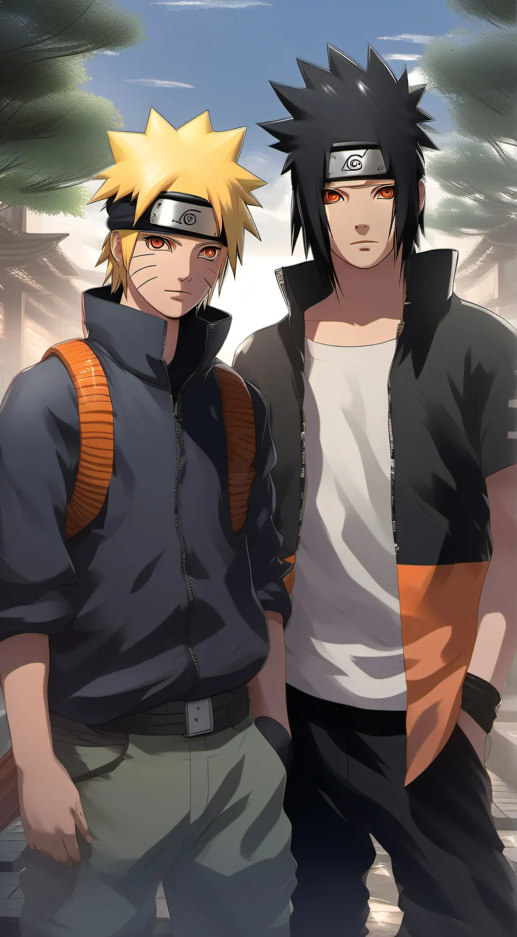 ai character: sasuke and naruto background