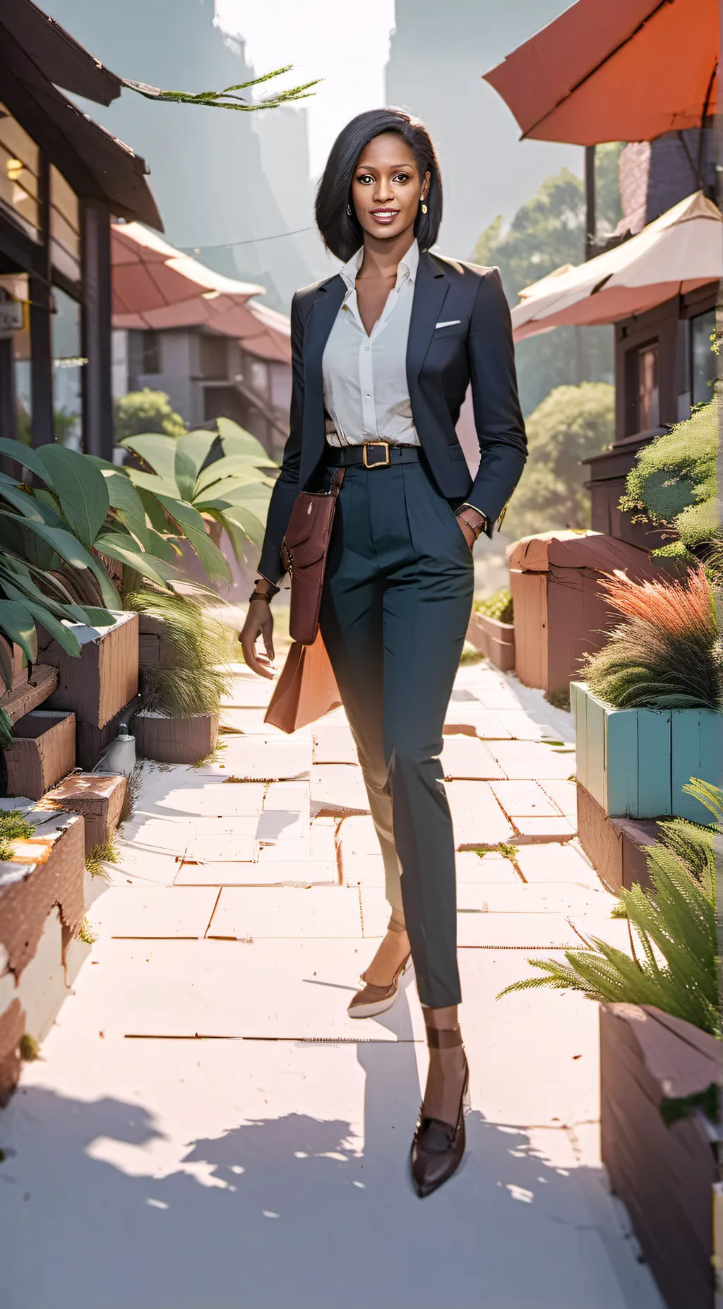 ai character: A news lady background