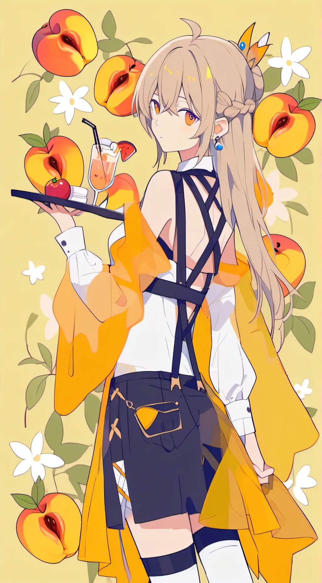 ai character: Sus peach background