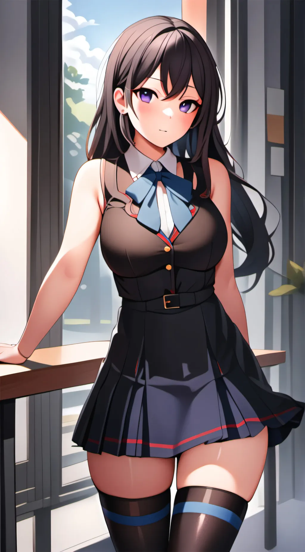 ai character: Violet (School) background