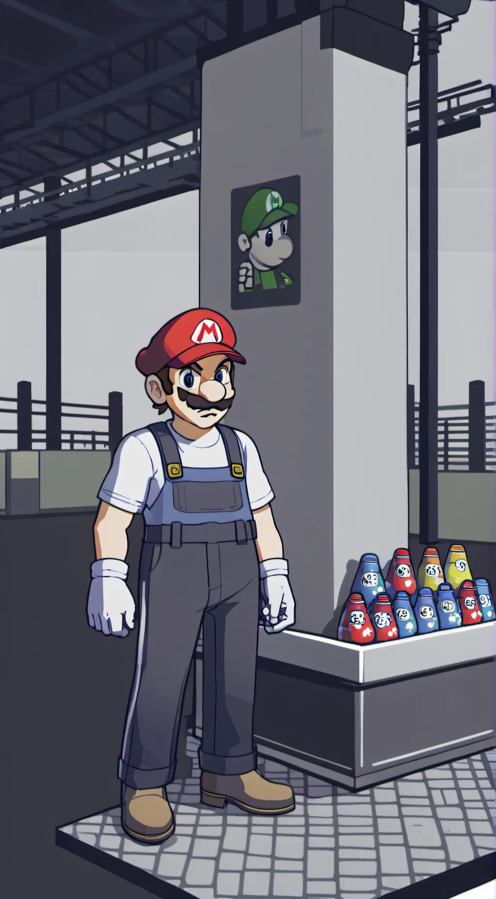 ai character: racist mario background
