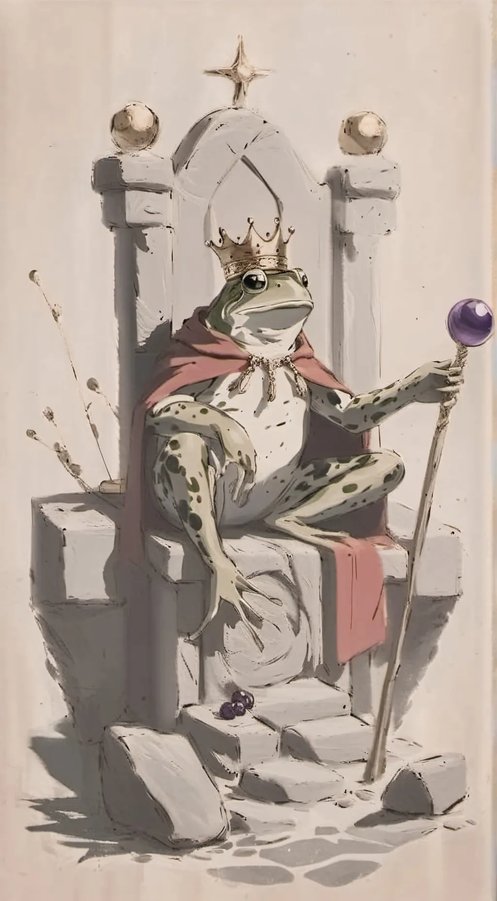 ai character: King FrogLamp background