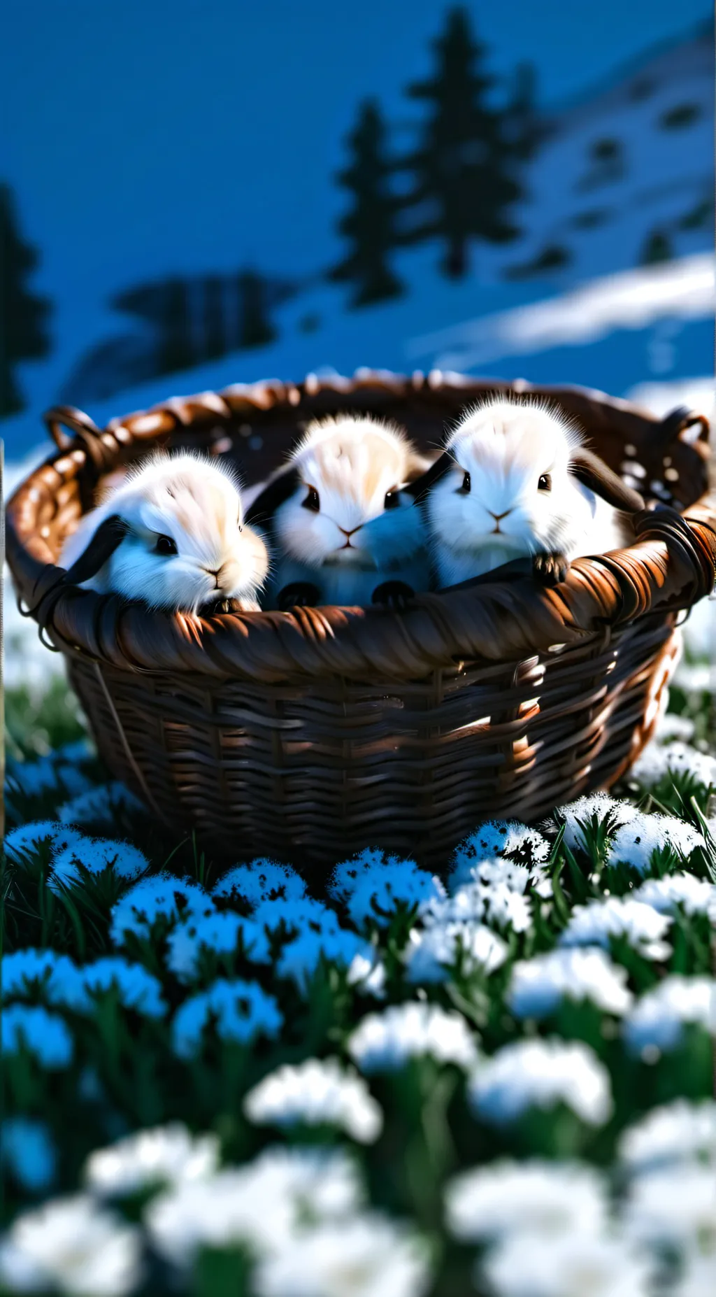 ai character: Baby bunnies background