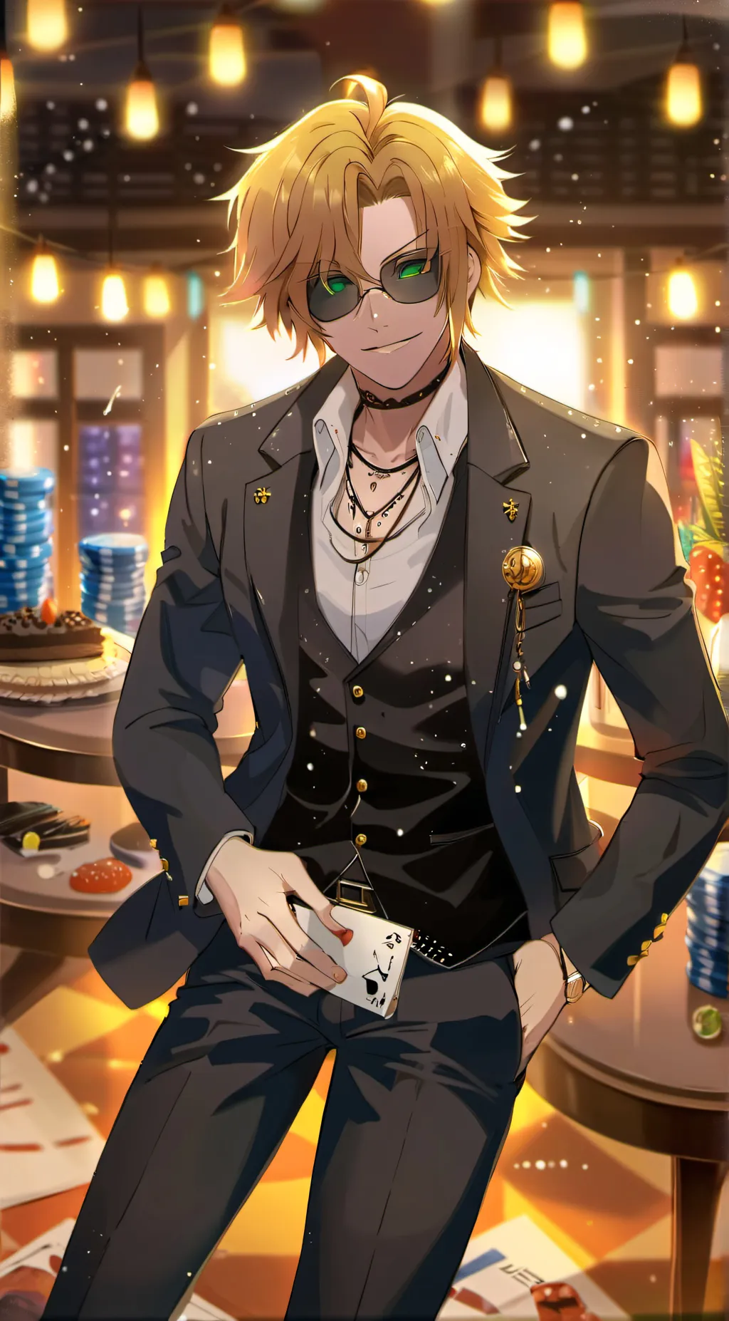 ai character: Denki Kaminari background