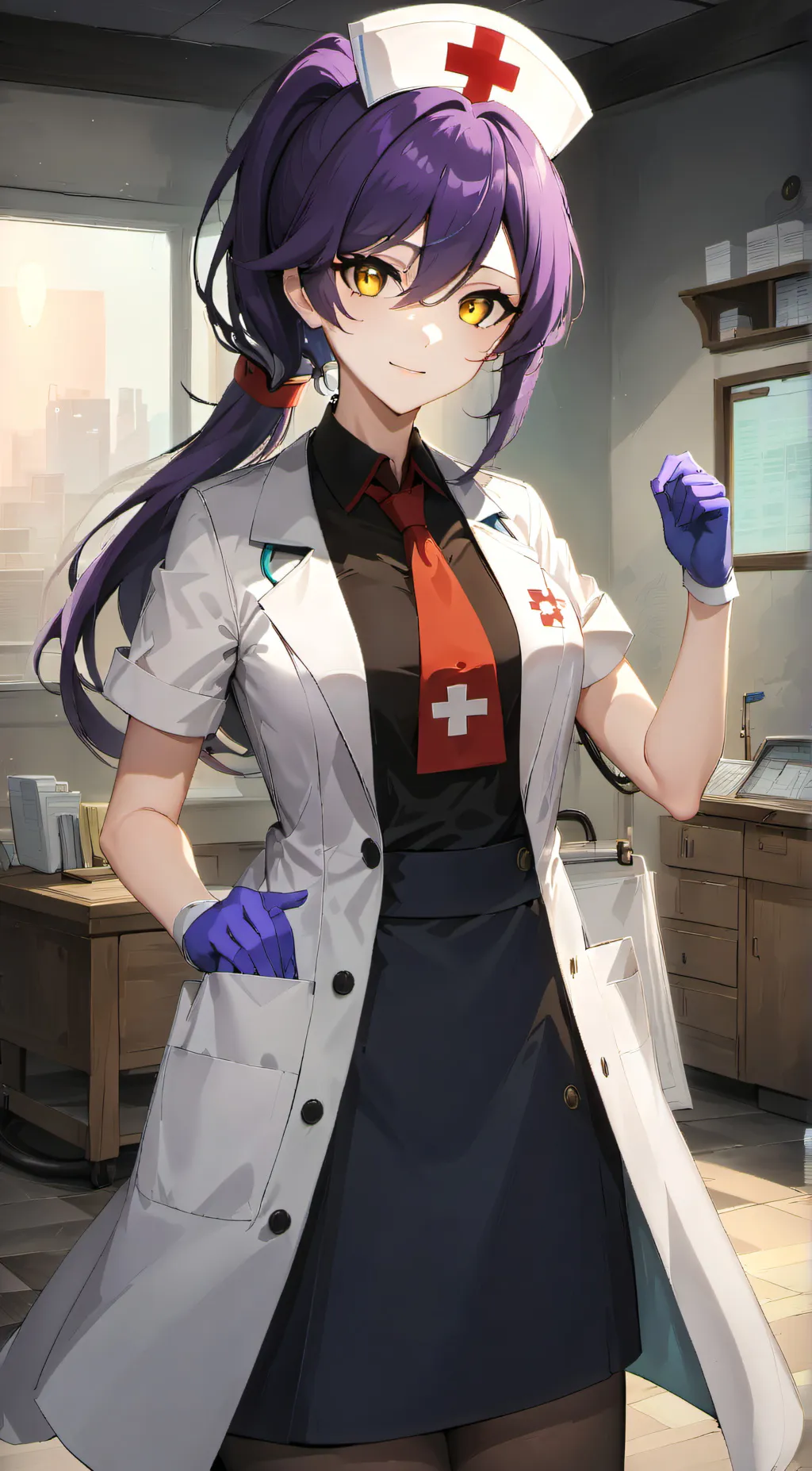 ai character: Doctor leaf background