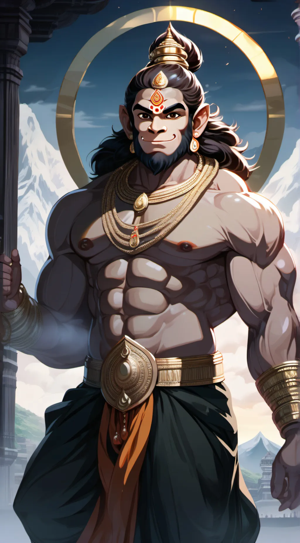 ai character: Lord Hanuman background