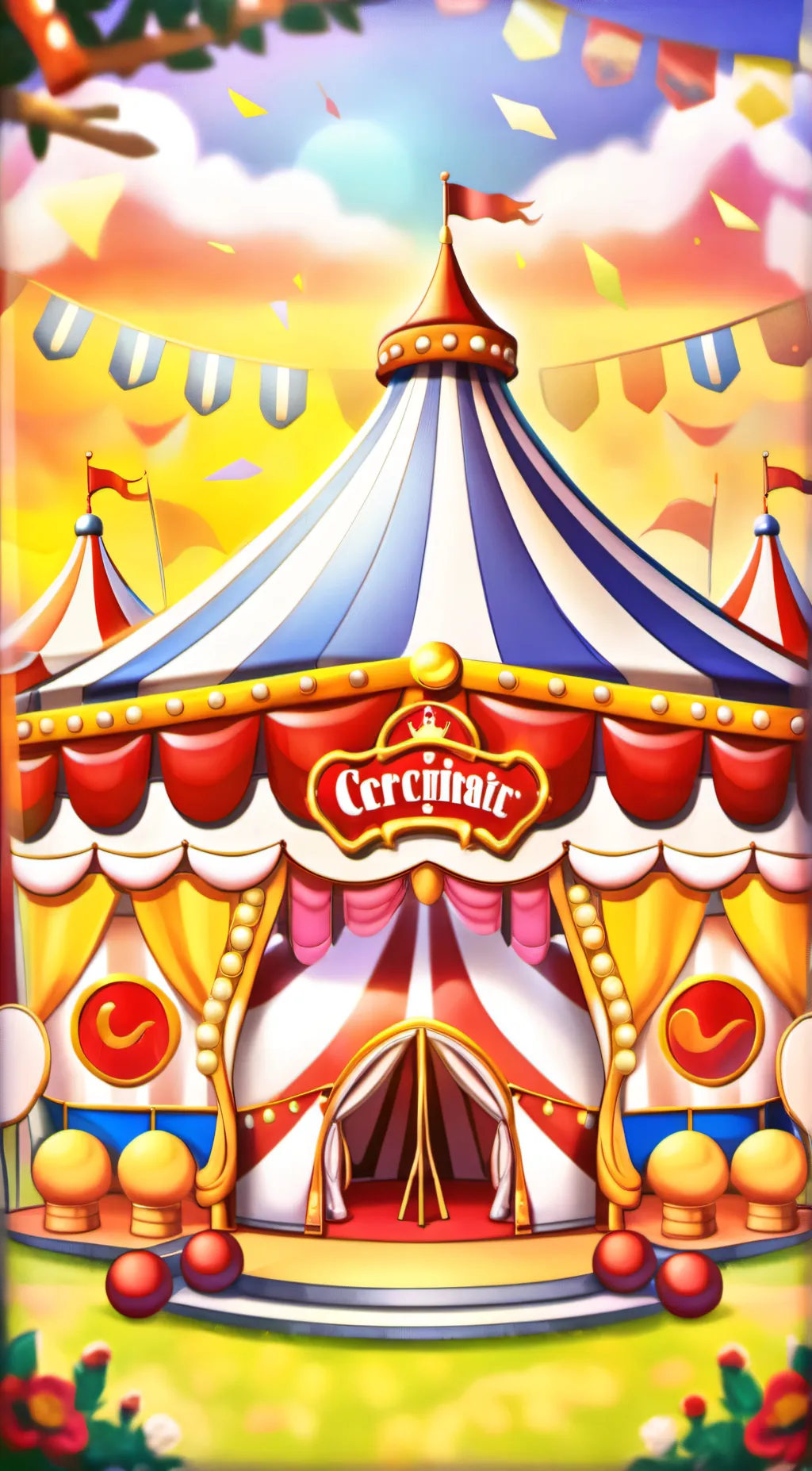 ai character: Digital circus background