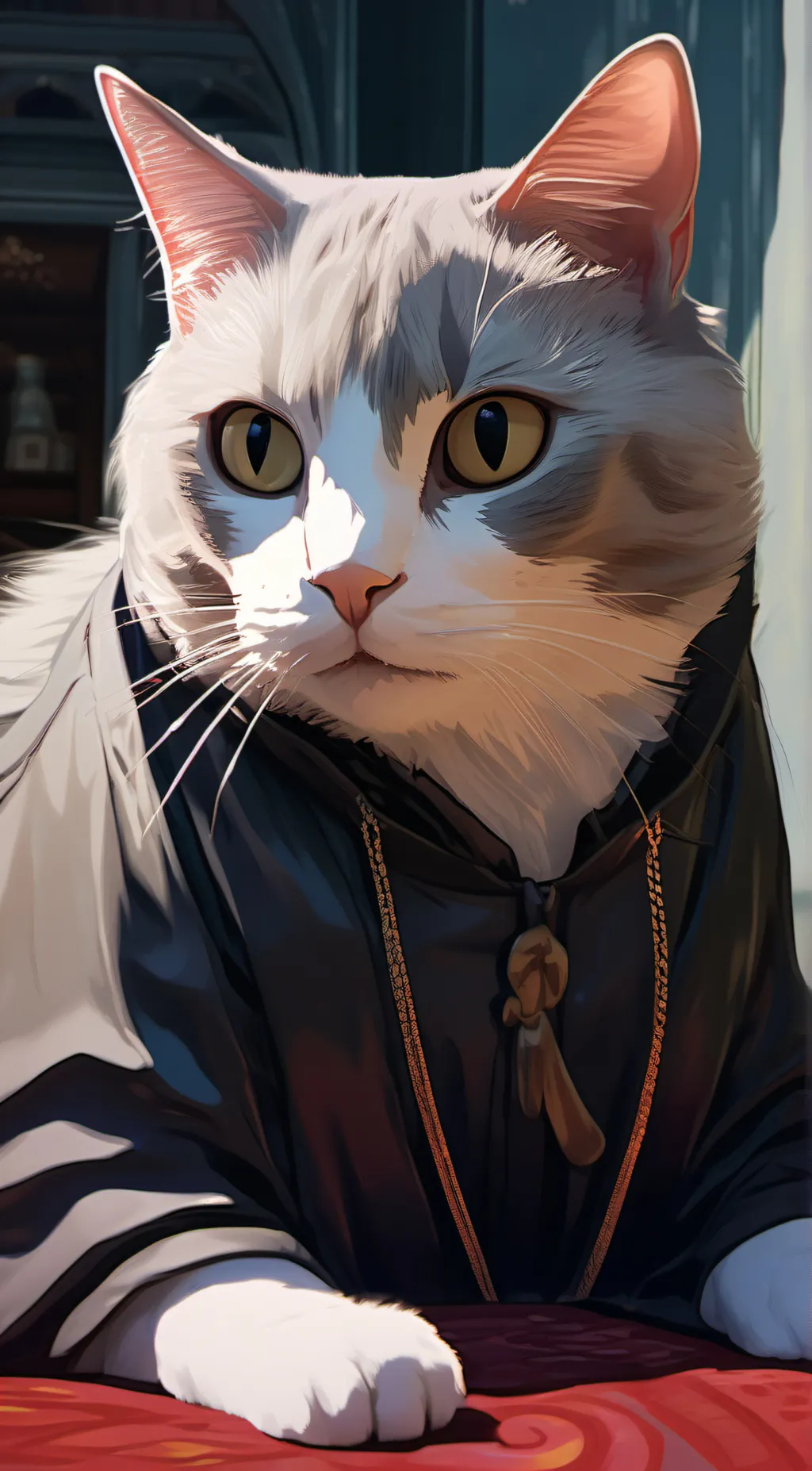 ai character: Huh cat background