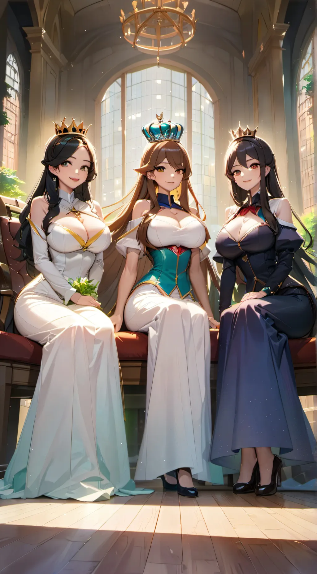 ai character: Queen & princesses background