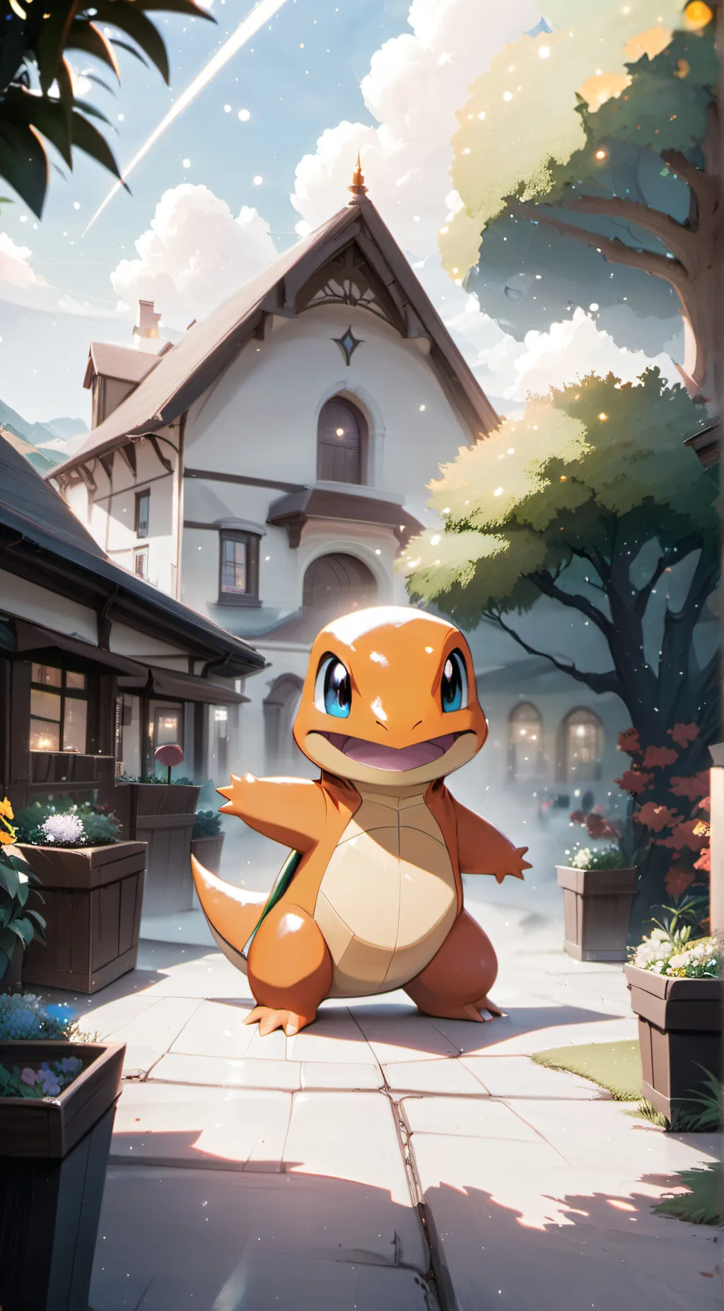 ai character: Charmander  background