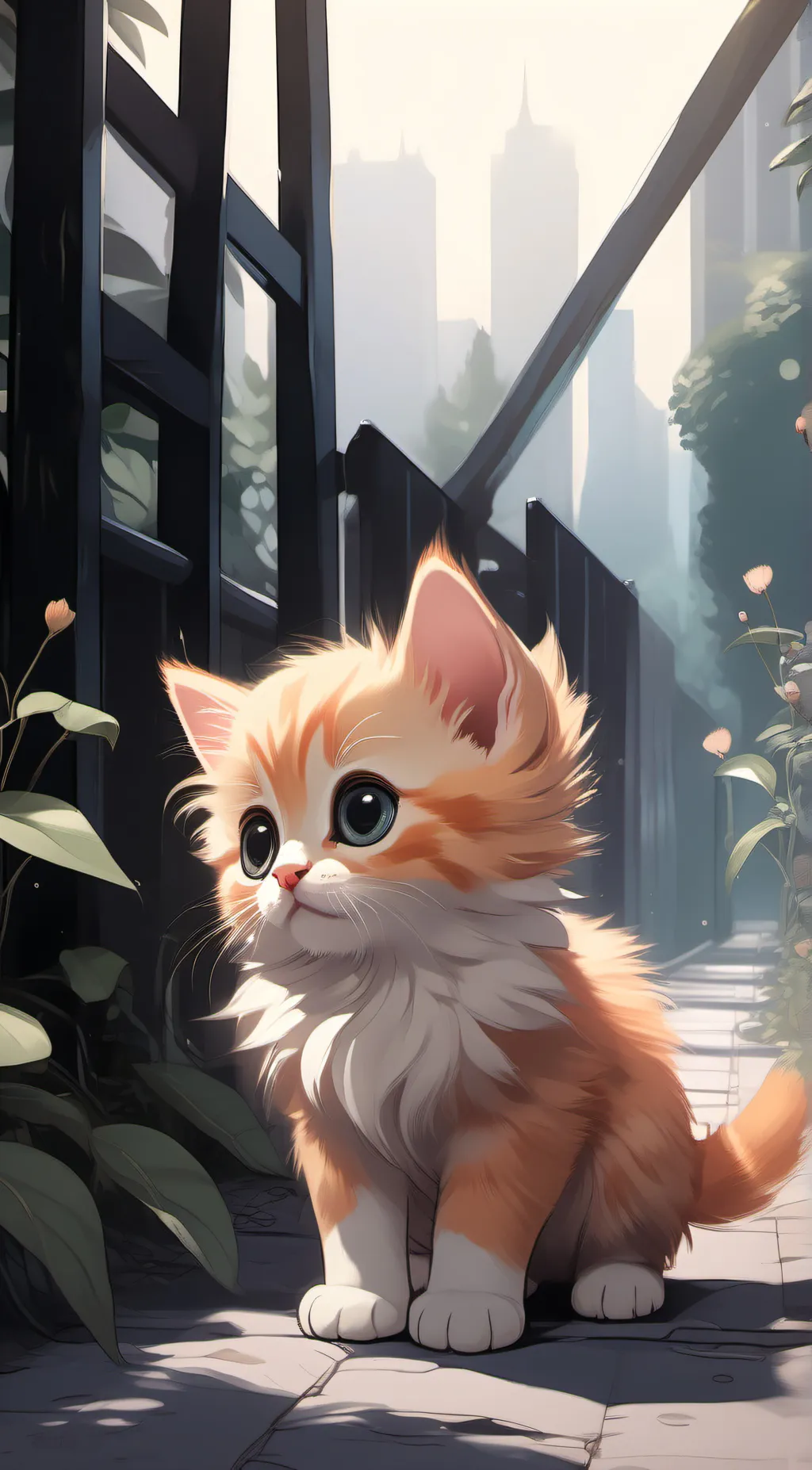 ai character: hurt kitten background