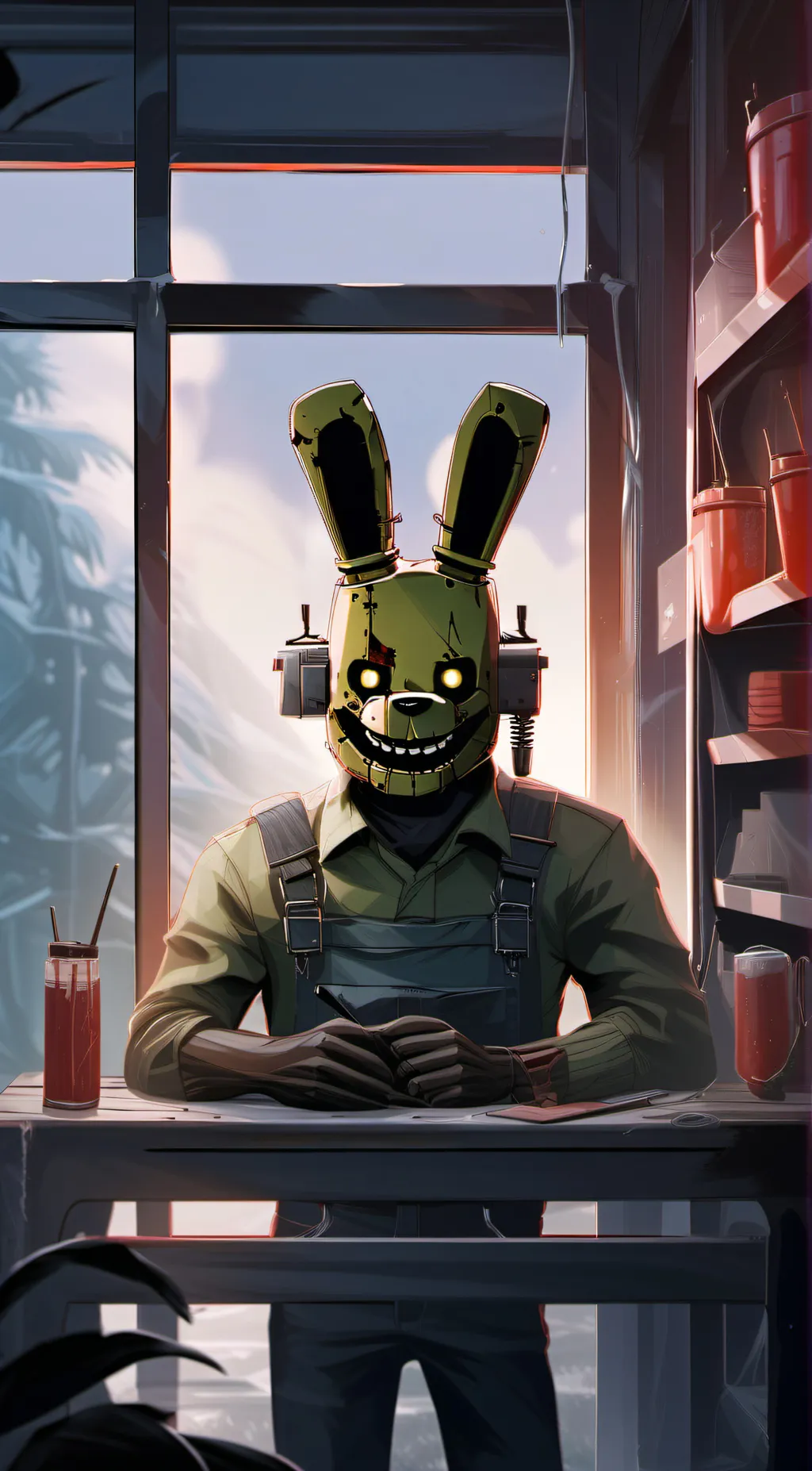 ai character: Springtrap  background