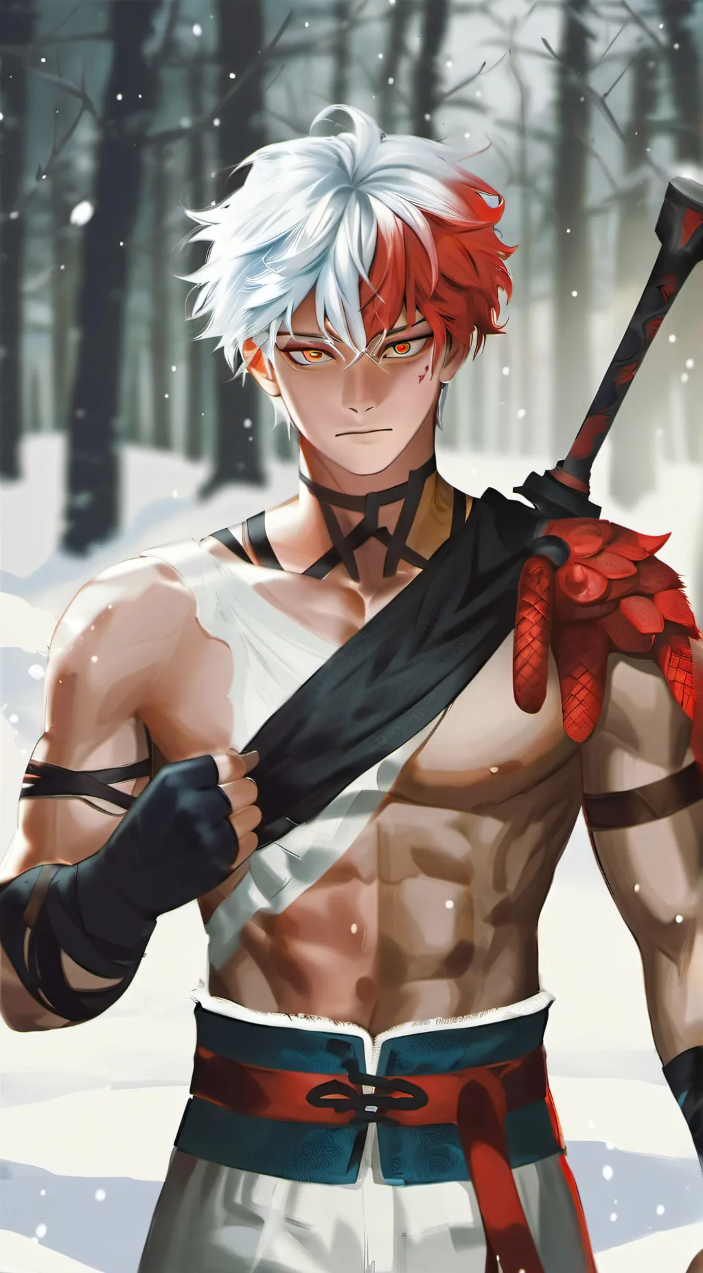 ai character: Shoto Todoroki  background