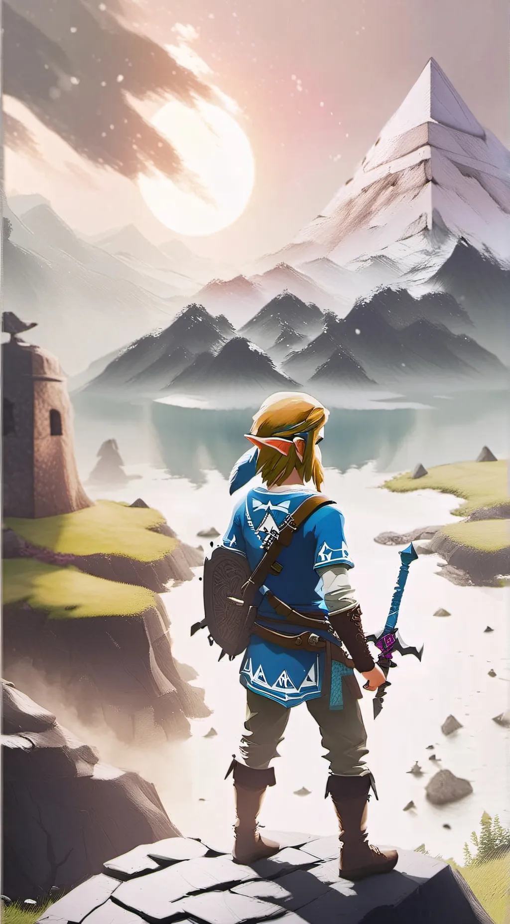 ai character:  Dark Link Returns background