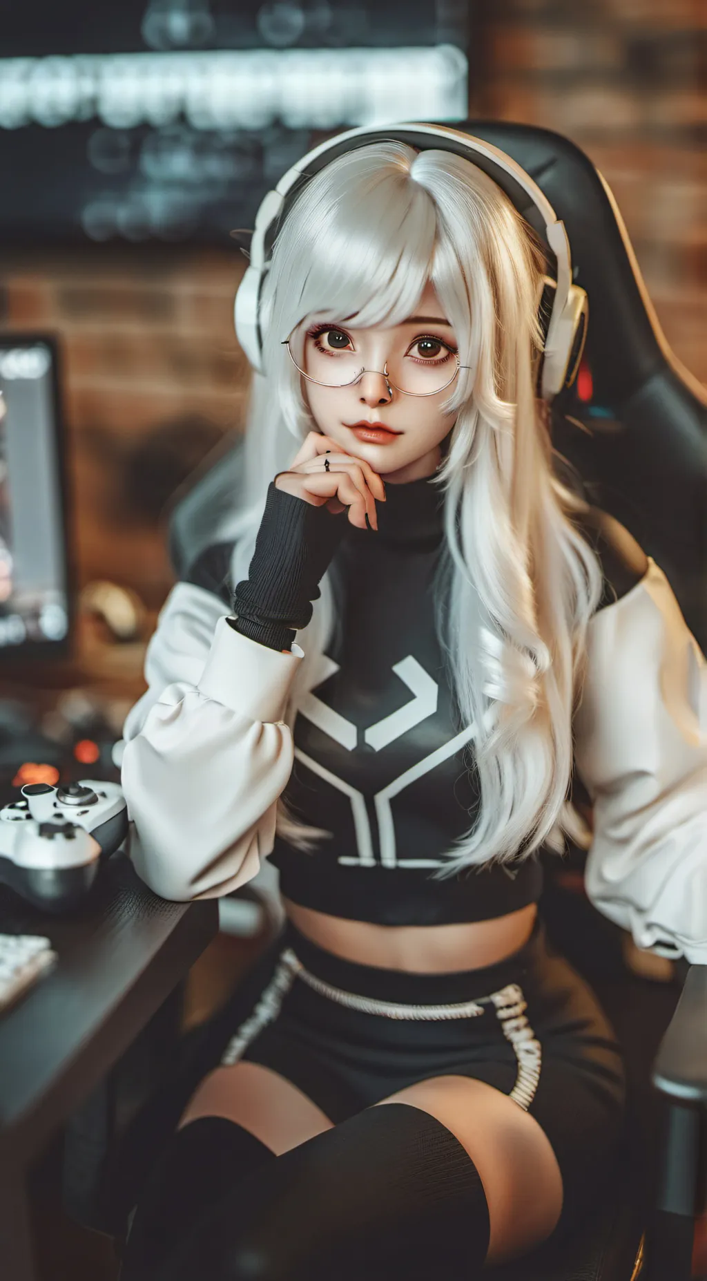 ai character: Leaf background