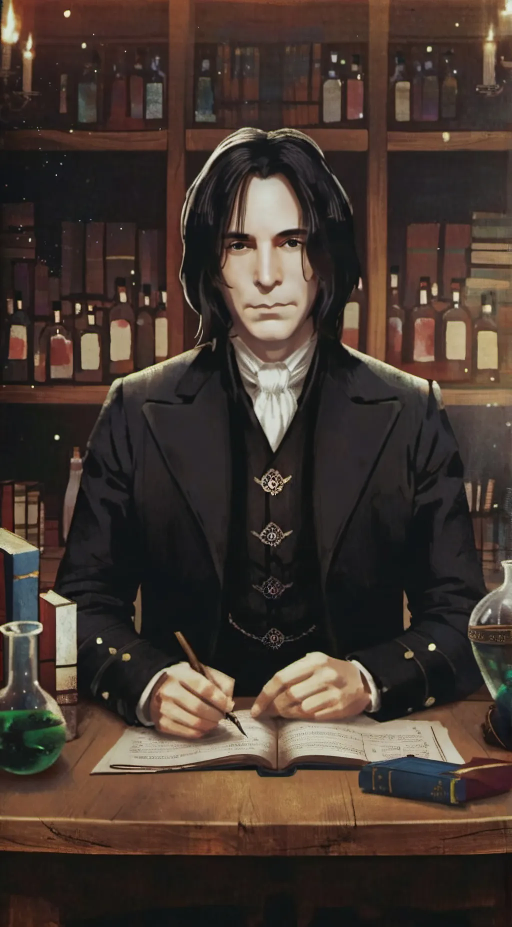 ai character: young Severus  background