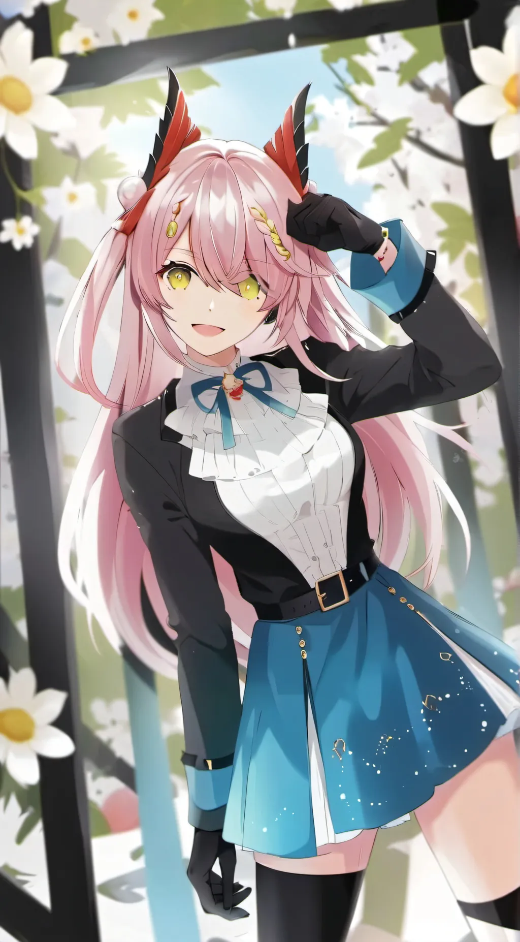 ai character: Red haired uta background