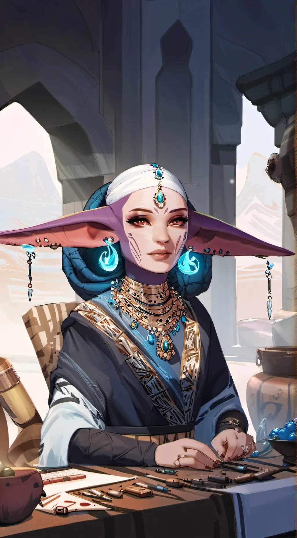 ai character: Persipii Lapidaire background