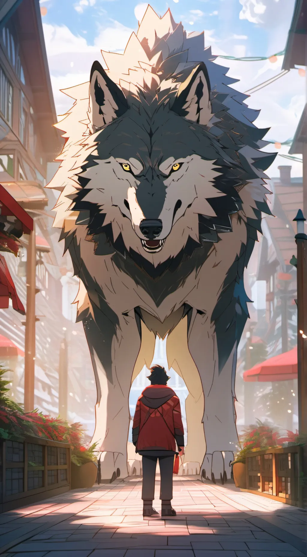 ai character: giant wolf background