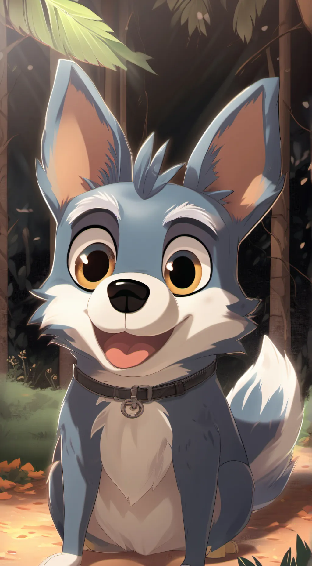 ai character: bluey  background