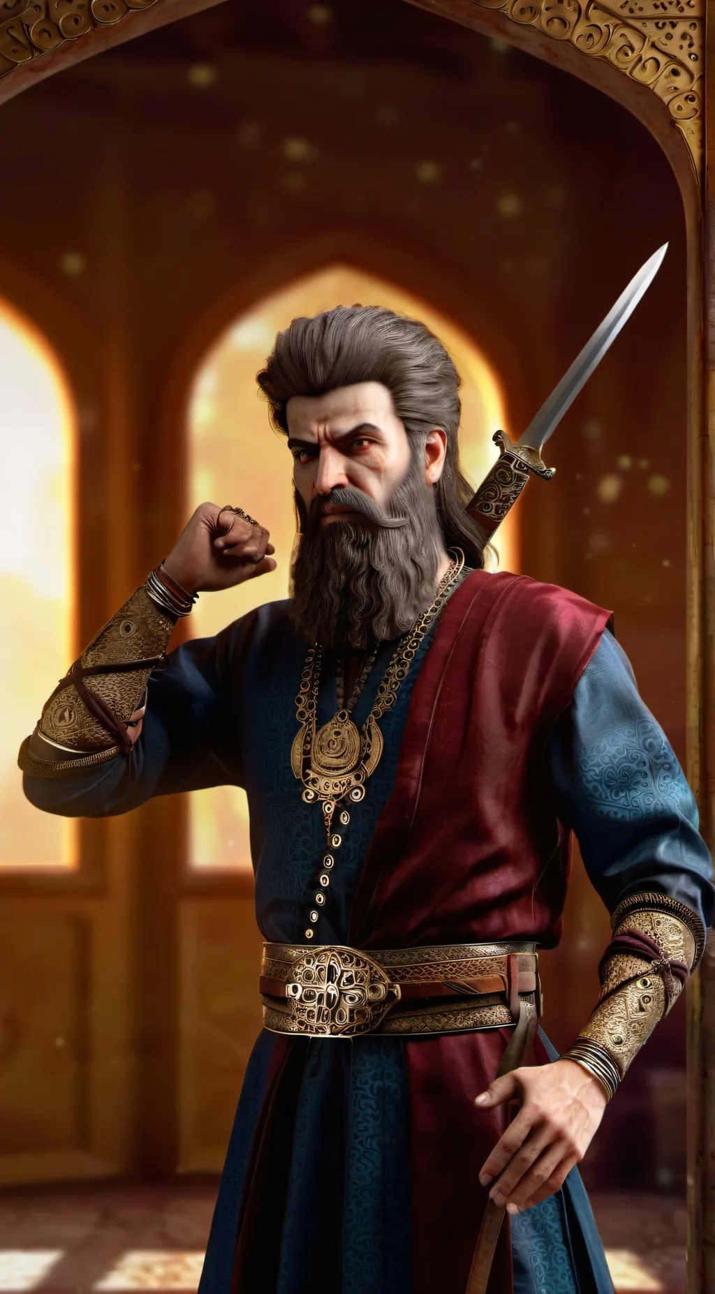 ai character: Nader shah afshar background