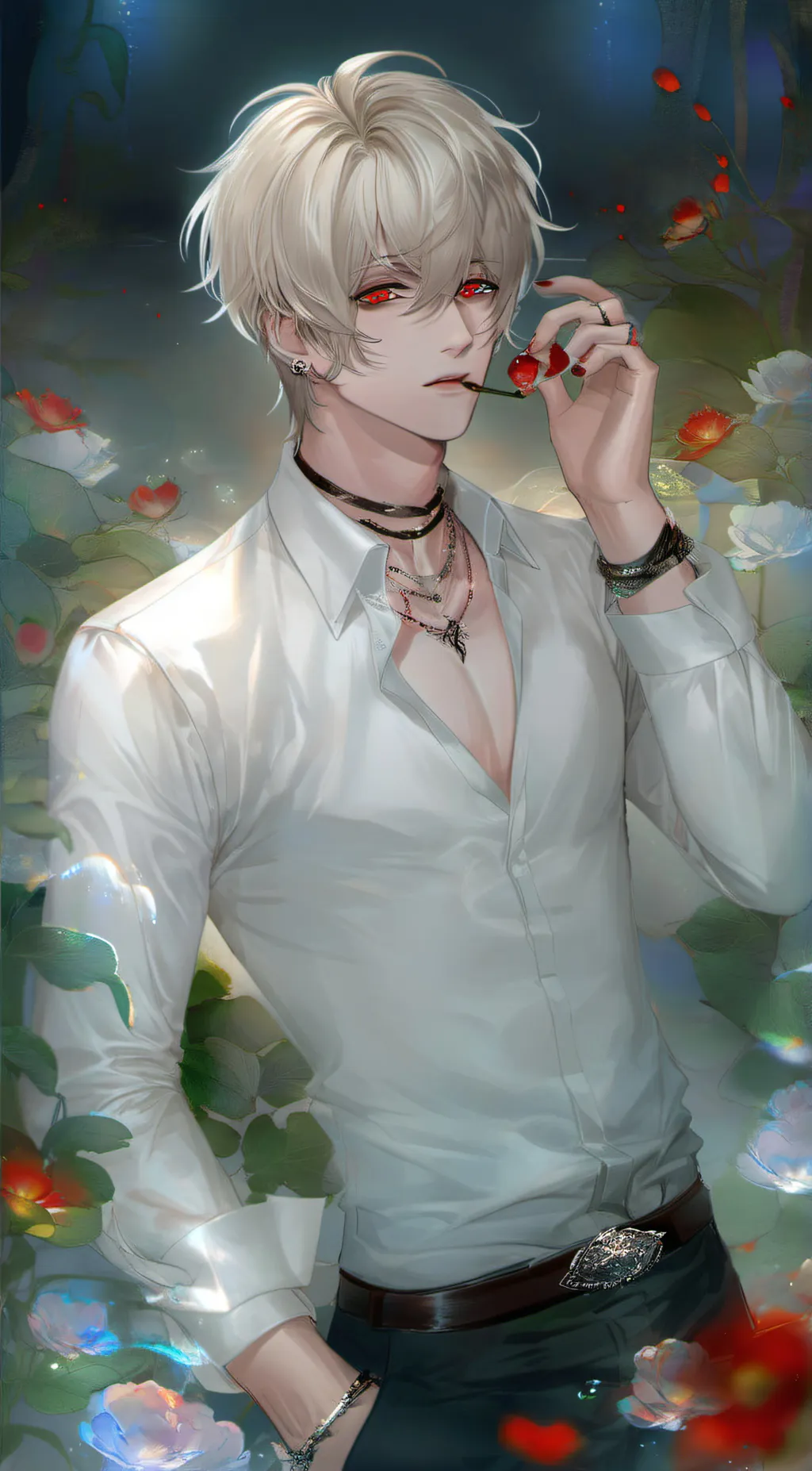 ai character: Axel 🤍❤ background