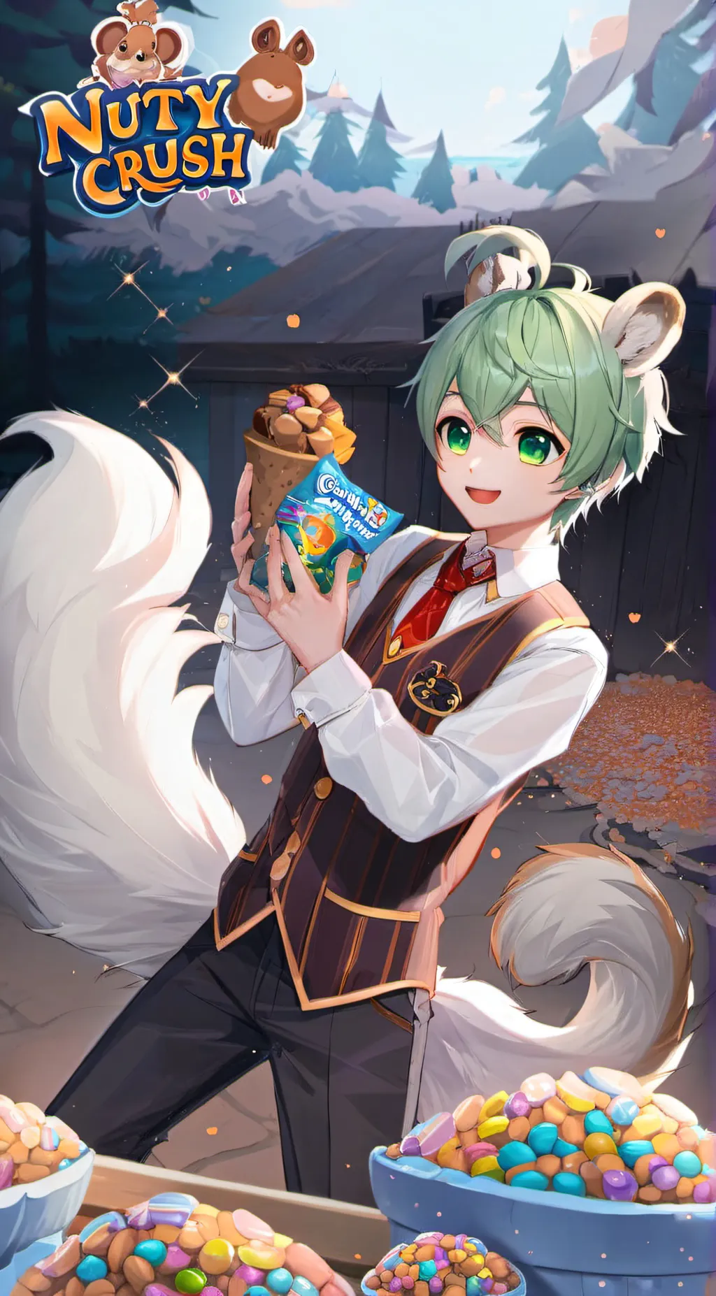 ai character: Nutty  background