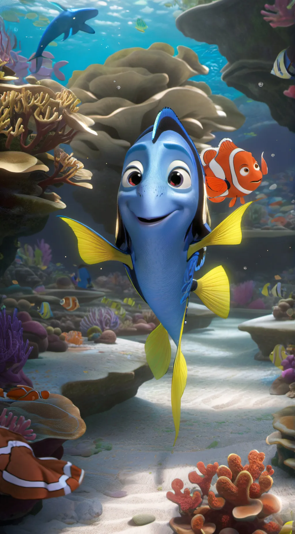 ai character: Dad Dory and Nemo background