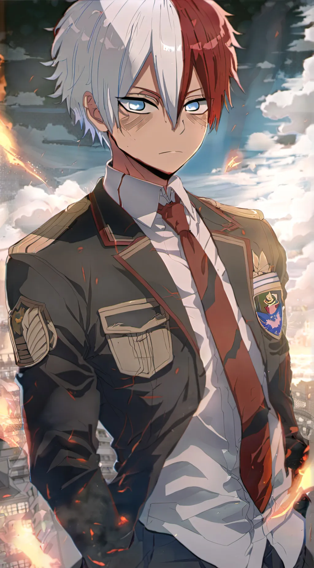 ai character: Shoto todoroki  background