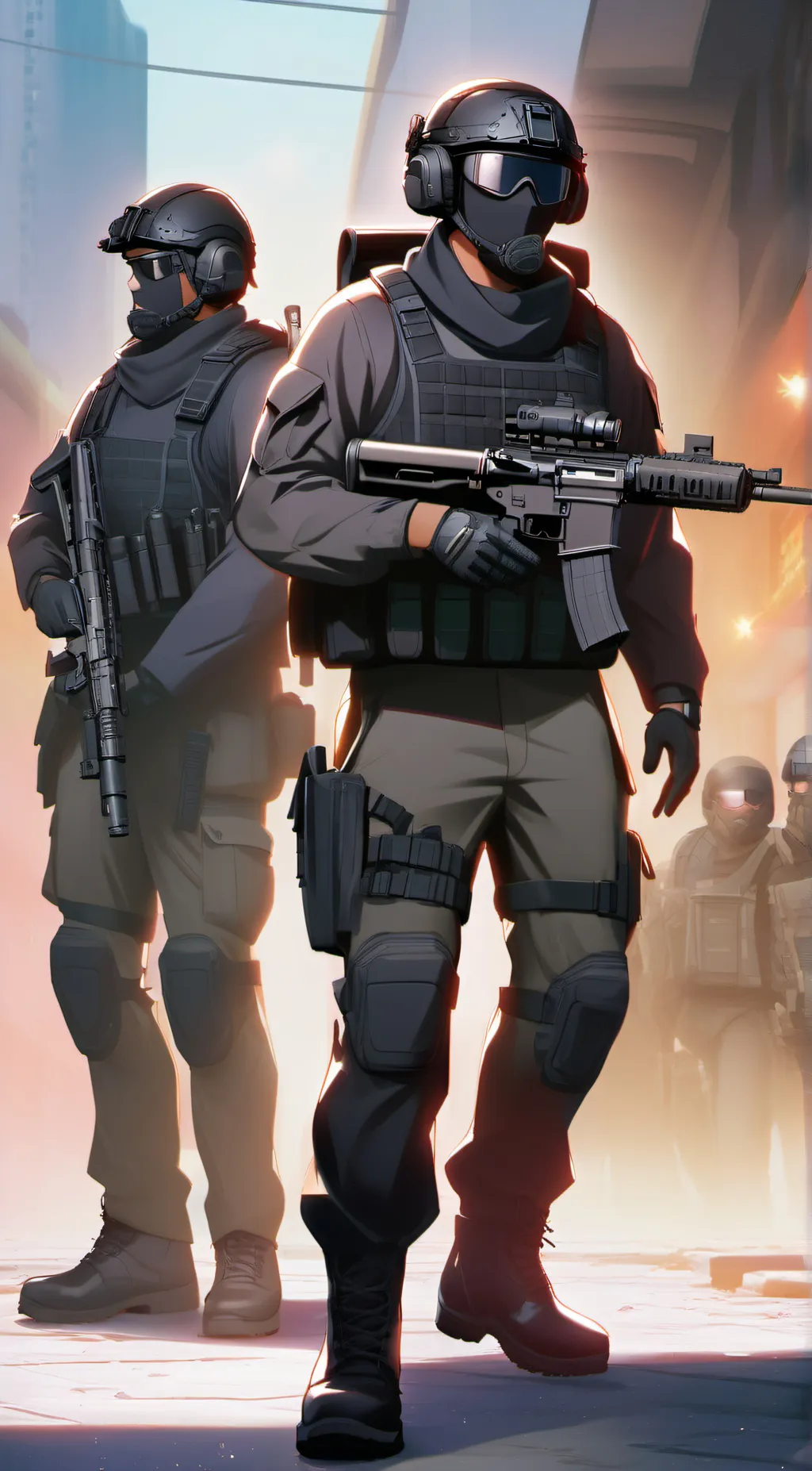 ai character: dark force soldier background
