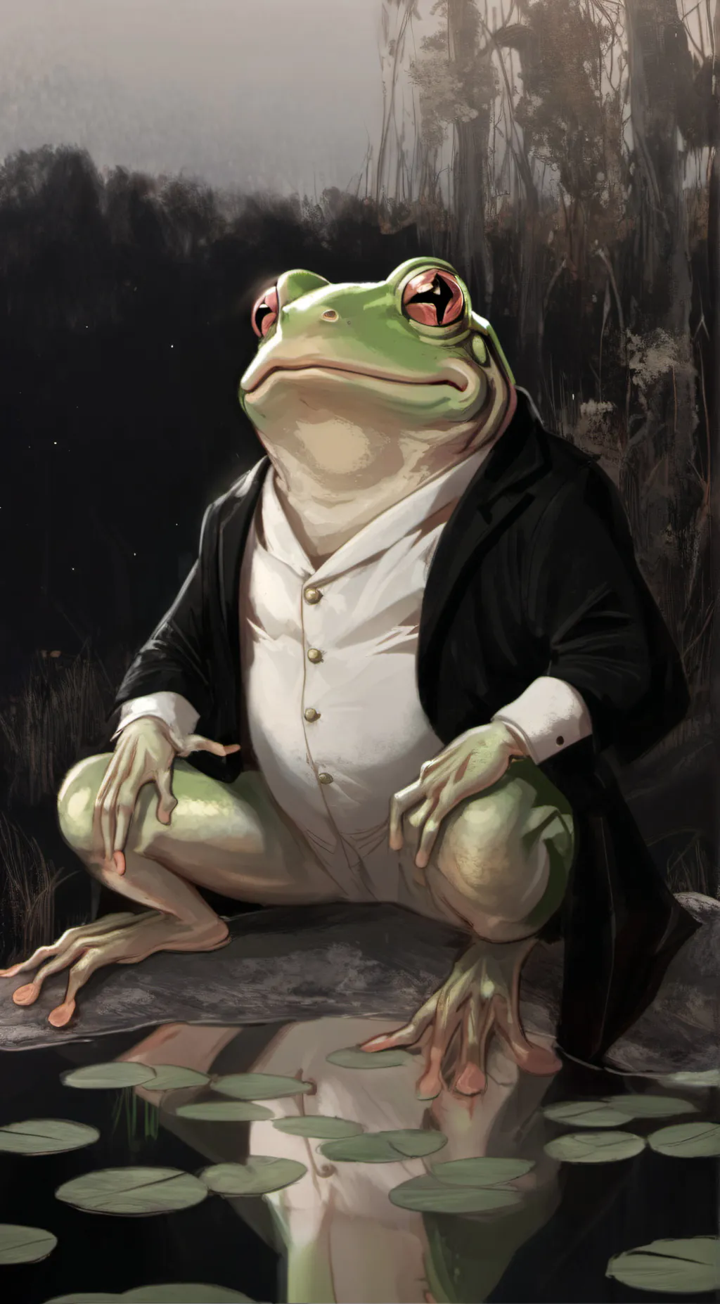 ai character: Frog background