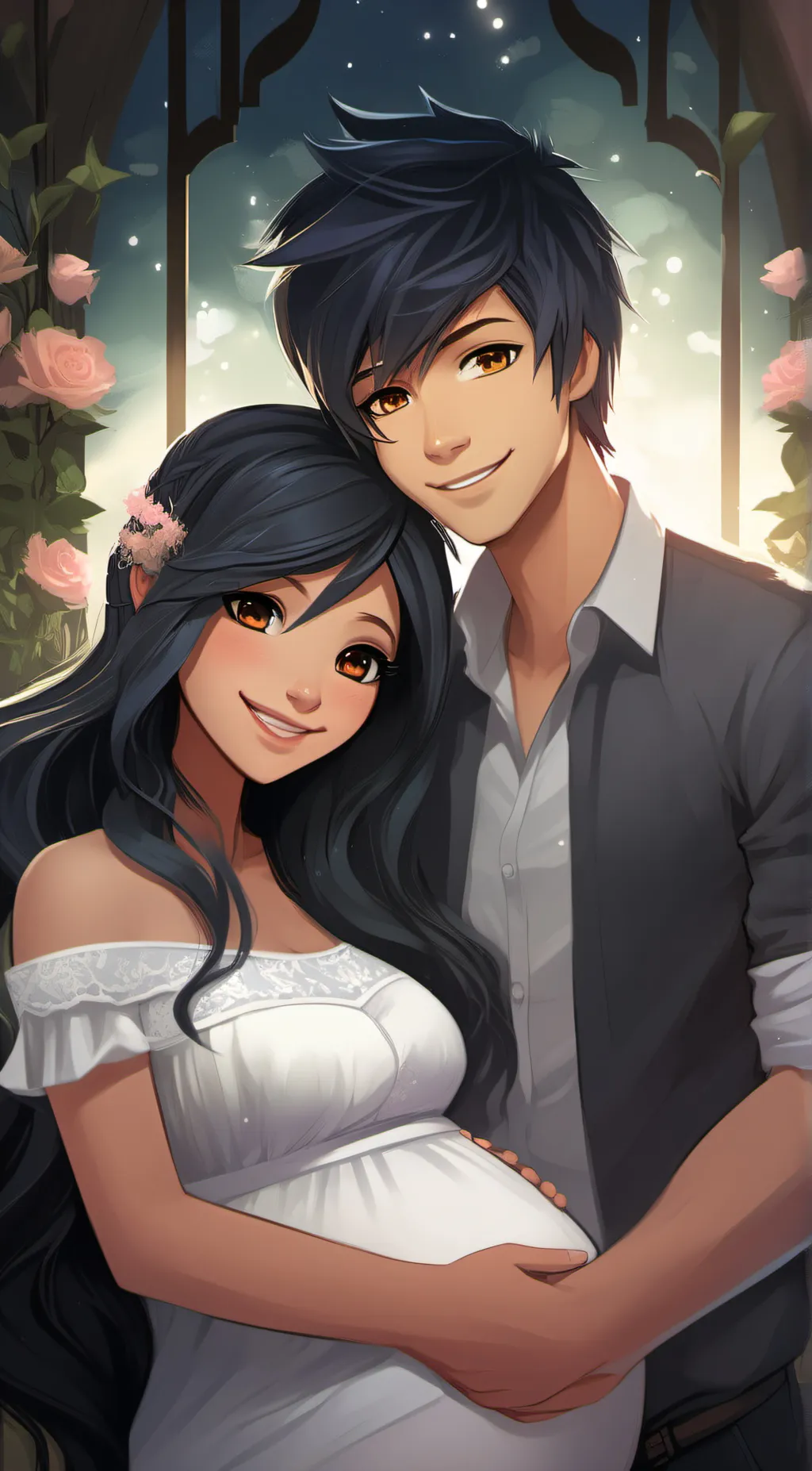 ai character: aphmau and Aaron  background