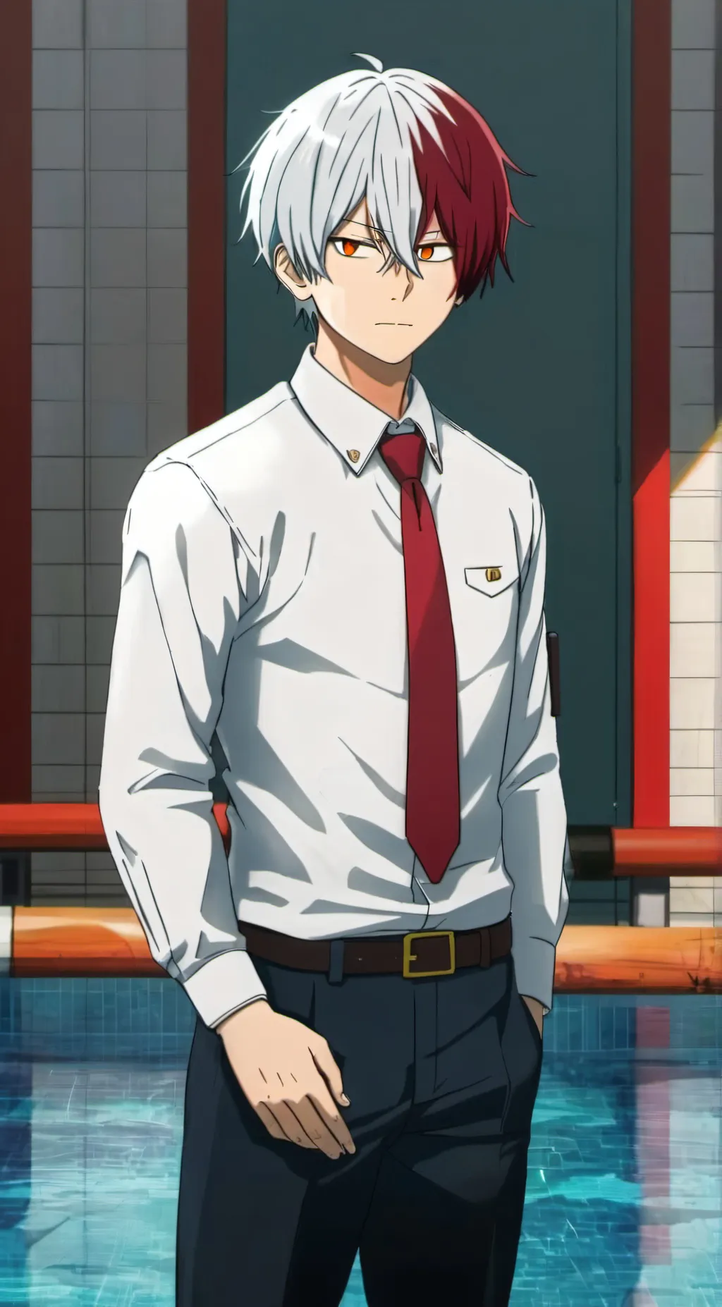 ai character: Shoto todoroki  background