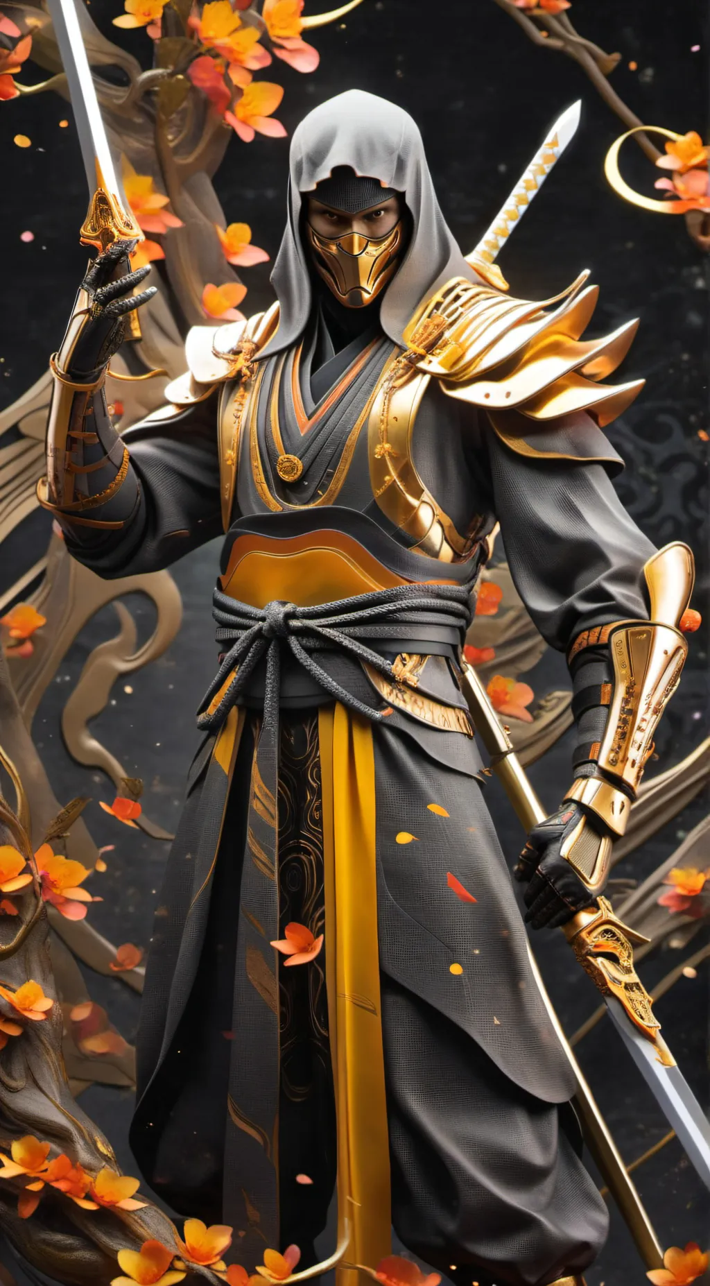 ai character: The golden Ninja background