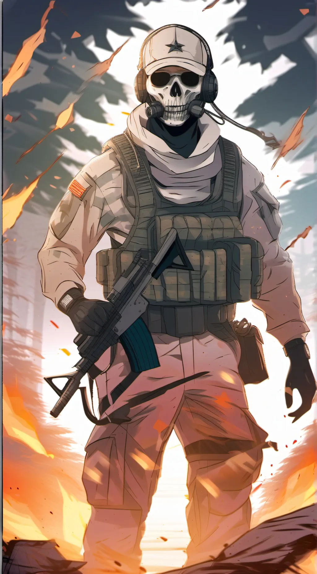 ai character: simon riley(ghost) background