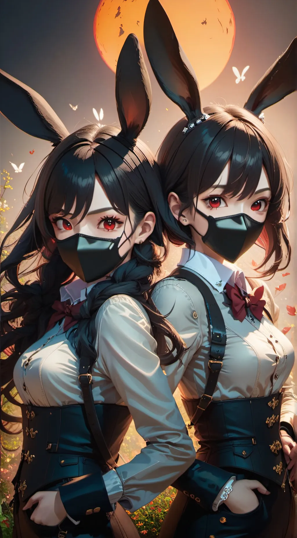 ai character: The bunny twins background