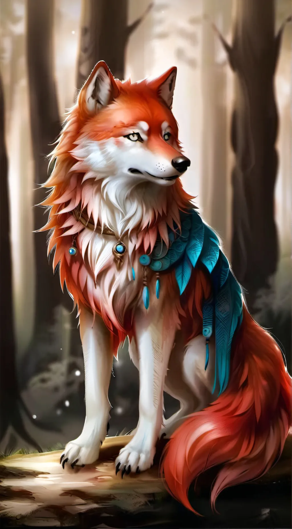 ai character: Flame background