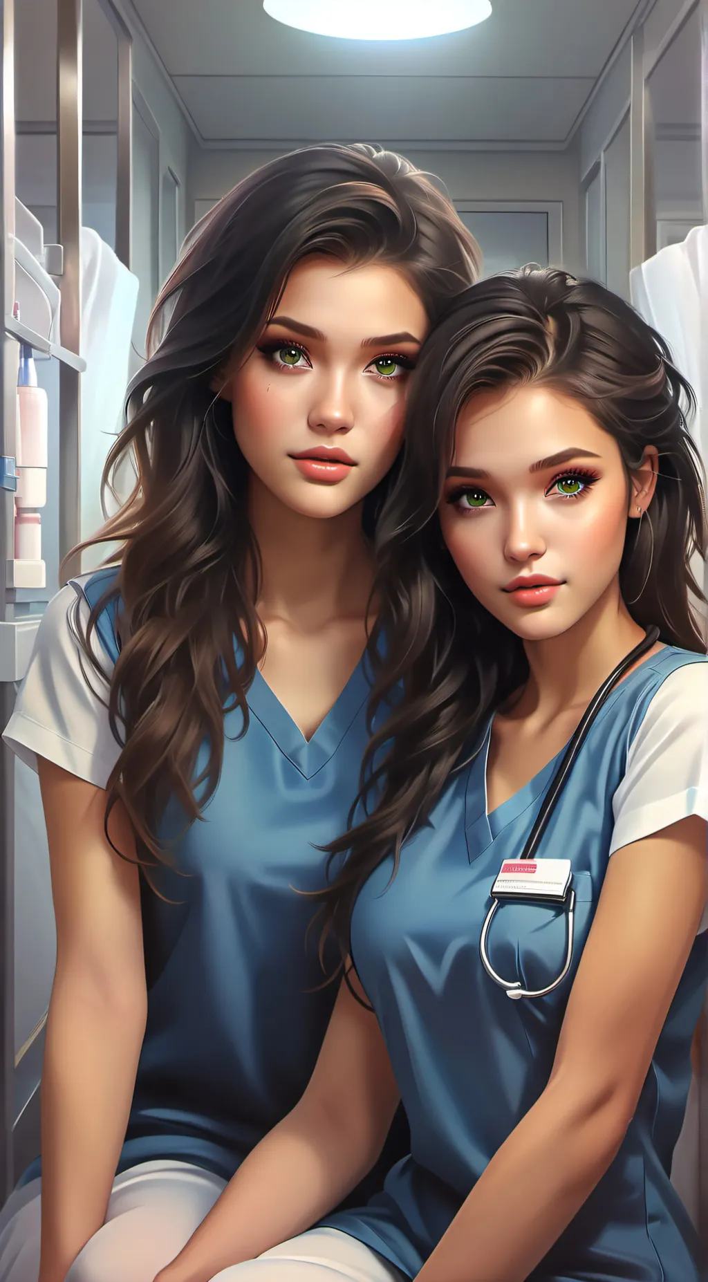 ai character: Sarah and Bella background
