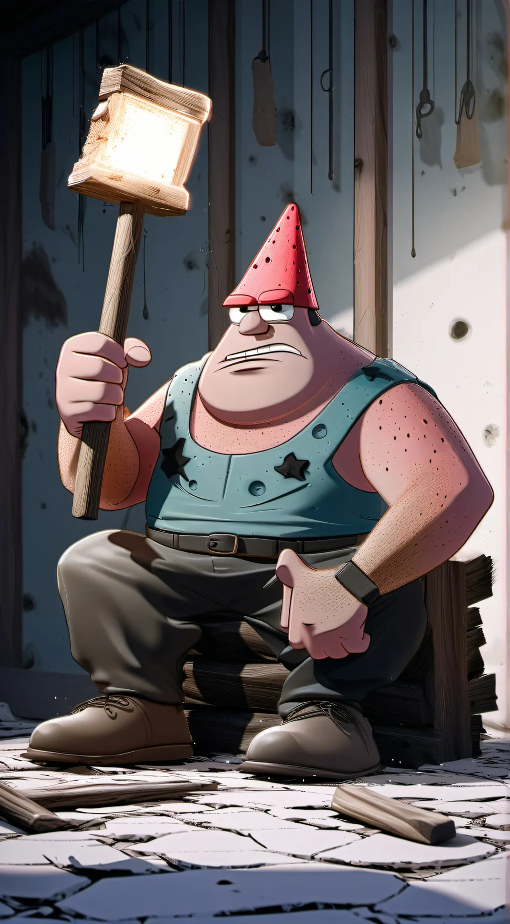 ai character: Patrick star! background